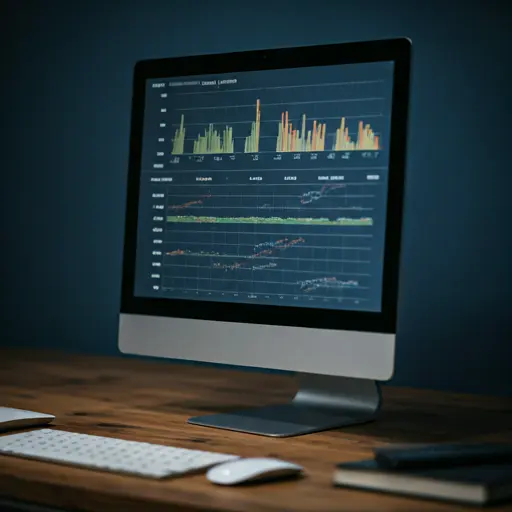 Close up of computer screen showing complex real estate investment data